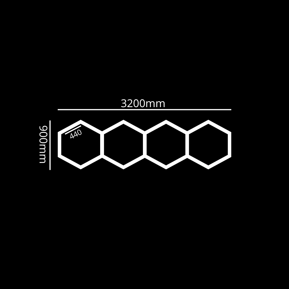 Luces LED blancas hexagonales