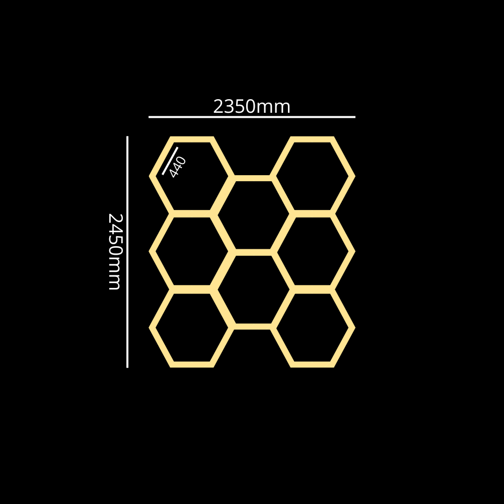 Luces LED cálidas hexagonales