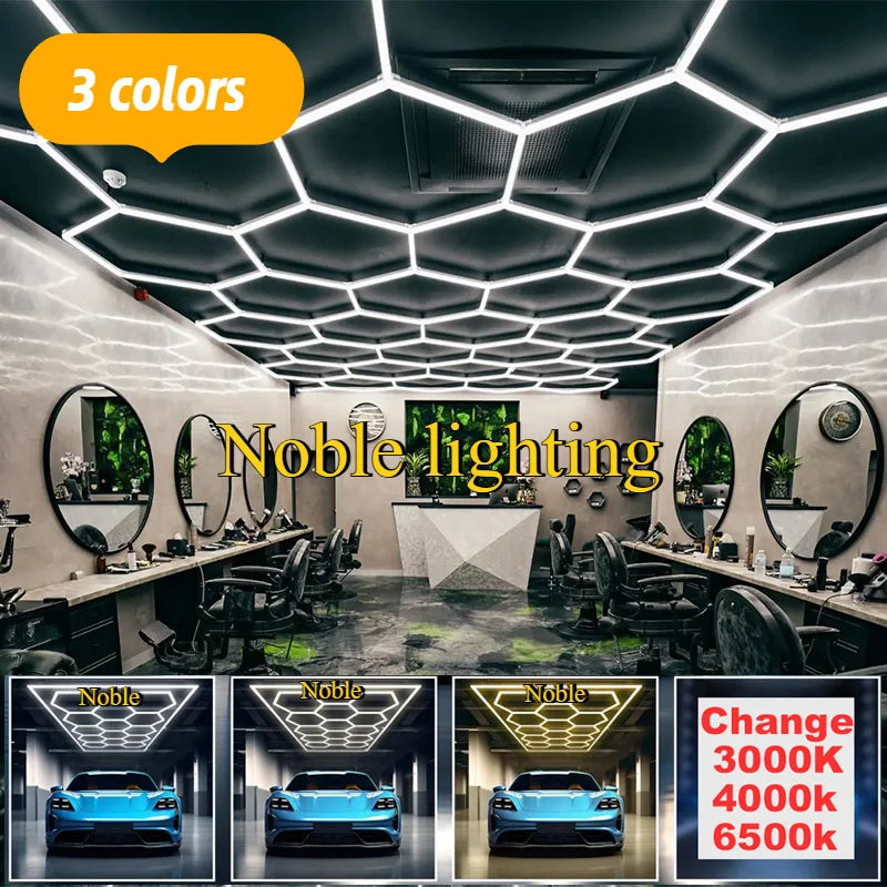 Luces LED cálidas hexagonales