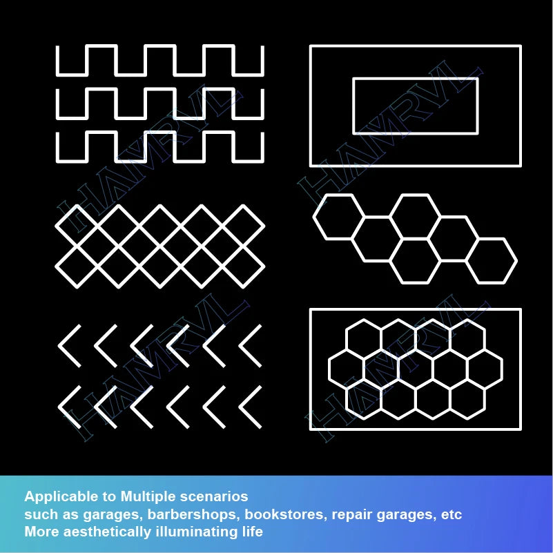 Luces LED blancas hexagonales
